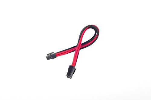 Silverstone Sst-Pp07-Ide6Br - Cavo Estensione Sleevato 6Pin A Pci-E 6Pin, 25Cm, Nero/Rosso