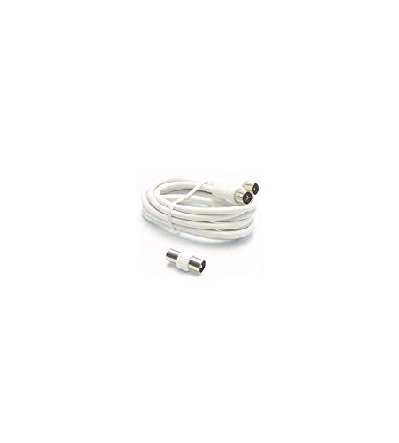 Metronic 438004 Prolunga Coassiale M/F 9.52 200 Cm E Adattatore, Bianco