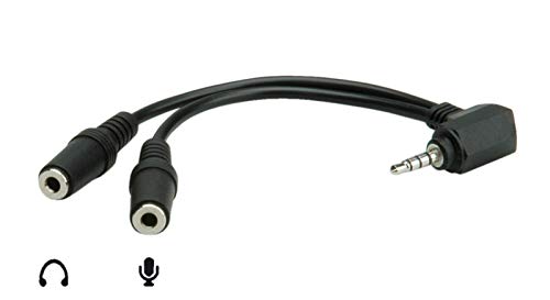 Roline 4 Conductor 3.5 Mm Stereo Plug (Speaker+Microphone) 15 Cm Nero Cavo Audio