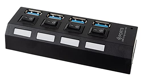 Hdeo - Hub Adaptateur Usb 3.0 Avec Interrupteur On/Off 4 Ports Pour Portable Et Pc