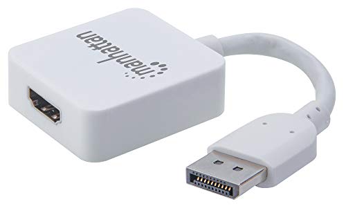 Manhattan Cavo Da Hdmi A Displayport, 4K@30Hz, 11Cm, Femmina A Maschio, 10.2 Gbps, Bianco, Blister