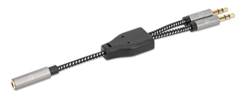 Manhattan 356121 Cavo Adattatore Per Cuffie Con Splitter Audio Stereo Aux Nero