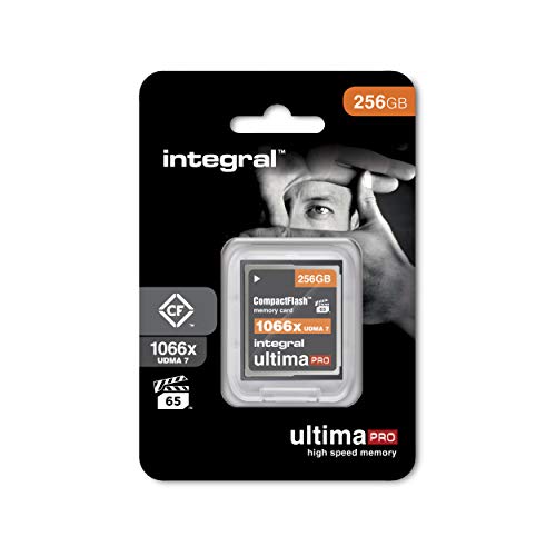 Integral - Scheda Di Memoria Ultimapro Compactflash Da 256 Gb, 160 Mb/S (1066X), Vpg-65 Udma-7