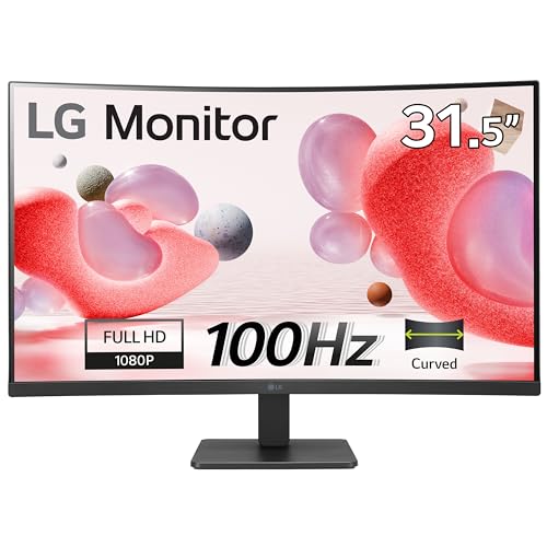 Yuakuod Lg Electronics Curved Wide Screen Monitor 32Mr50C-B, 32 Inch, Full Hd 1080P, 100Hz, 5Ms Gtg, Va Panel, Amd Freesync, Smart Energy Saving, Anti