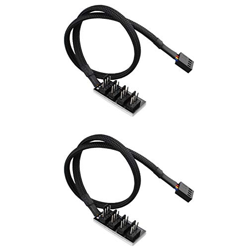 Jopto 2 Pezzi Hub Ventola Hub Pwm Da 4 Pin, Maschio A 4 Pin Per Ventola Del Pc, Adattatore Per Chassis Cpu Per Connettori Di Alimentazione Multipli/Ve