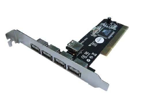 Ewent Scheda Pci, 4+1 Porte, Usb 2.0/32-Bit Pci, 1.5 Mb/S, Argento