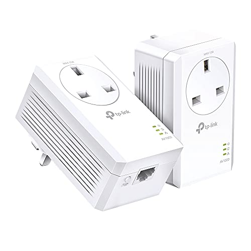 Tp-Link Tl-Pa7017P Kit Gigabit Passthrough Powerline Starter Kit, Data Transfer Speed Up To 1000 Mbps, Ideal For Hd/3D/4K Video Streaming And Online G