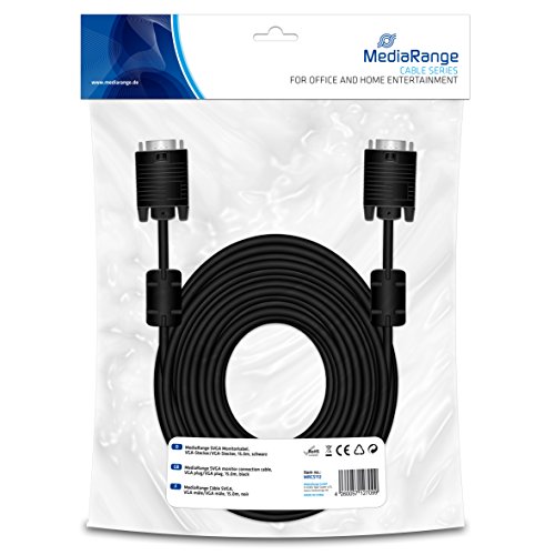 Mediarange Mrcs112 Cavo Vga 15 M Vga (D-Sub) Nero