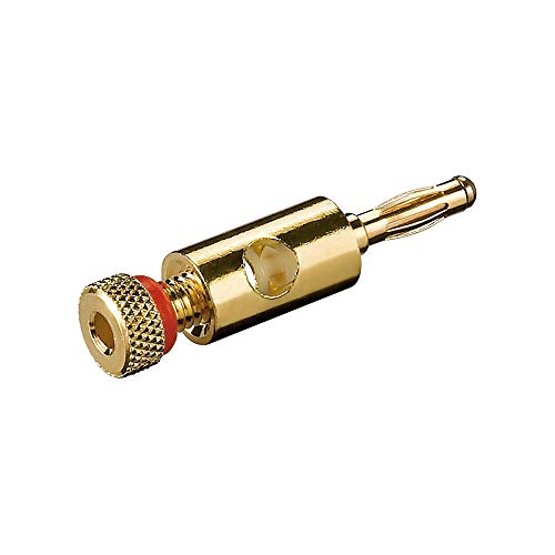 Goobay 11684 Spina A Banana Con Connessione A Vite - Dorata; 4 Mm; Anello Colorato Rosso