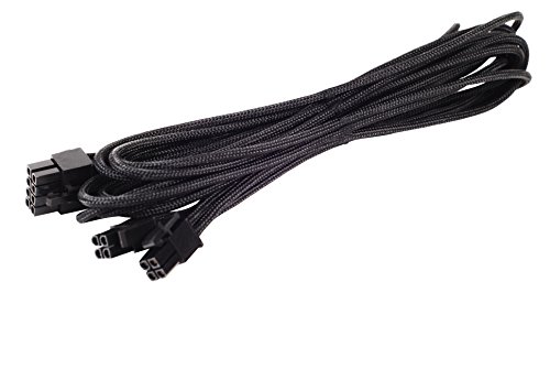 Silverstone Sst-Pp06B-Eps55 - Cavi Psu Sleevati 55Cm Eps/Atx 8Pin(4+4), Nero