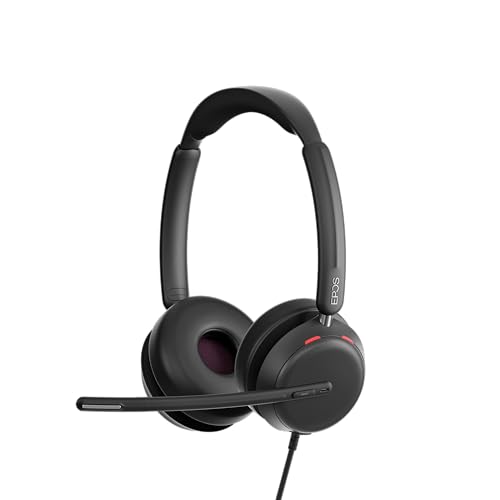 Epos Impact 860T - Cuffie Doppie Certificato Microsoft Teams Per Aumentare L'Efficienza In Ufficio, Audio Wideband Superiore, Connettività Usb-C