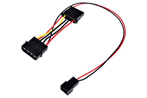 Revoltec 3-Pin To 4-Pin Converter/Reduction Cable 12 Volt To 7 Volt 2 Xmolex