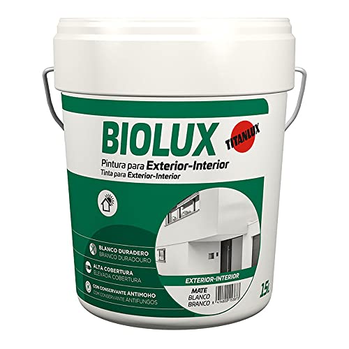 Pittura Plastica Esterna Biolux 4 L, Colore: Bianco Opaco