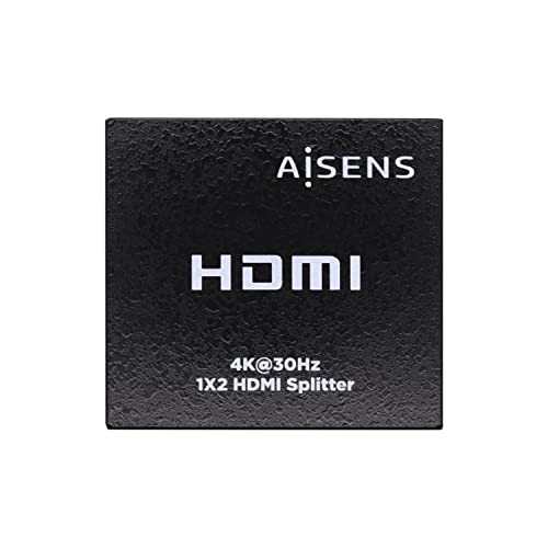 Aisens A123-0506 Hdmi Duplicatore 4K@30Hz 1X2 Con Alimentazione, Nero