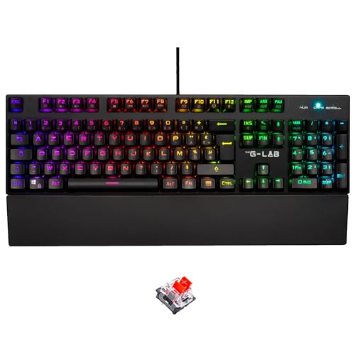 The G-Lab Tastiera Meccanica Gaming Azerty Fr Ad Alte Prestazioni, Rgb 100% Personalizzabile, Anti-Ghosting, Poggia-Polso: Compatibile Con Pc, Ps4 E X