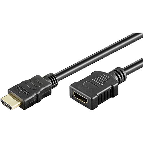 Goobay 31937 Cavo Di Prolunga Ad Alta Velocità Hdmi Con Ethernet, Dorato, Nero, 2 M Lunghezza Del Cavo, 6 Mm Diametro