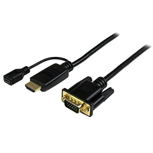 Startech.Com Cavo Convertitore Attivo Hdmi A Vga, Adattatore Hdmi A Vga M/M, 1920X1200 / 1080P Nero Da 3M