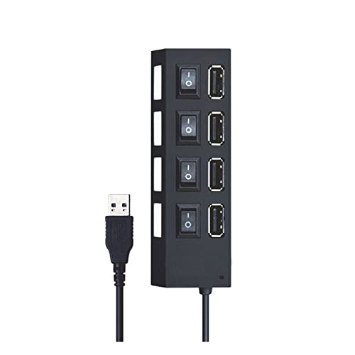 Vetrineinrete® Hub Usb 2.0 4 Porte Moltiplicatore Sdoppiatore Per Pc Notebook 4 Uscite Con Interruttori On/Off E Luci Led