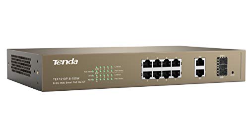 Tenda Tef1210P-8-150W Fast Ethernet (10/100) Power Over Ethernet (Poe) Grey
