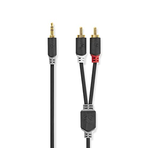 Hq 3.5Mm/2X Rca, 5M Cavo Audio 2 X Rca Blu, Grigio