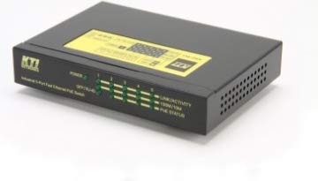 Kti Networks Ksd-541-Hp Non Gestito Fast Ethernet (10/100) Connessione Ethernet, Supporto Alimentazione Tramite Questa Porta (Poe) Nero, Giallo Switch