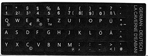 Tastiera Tedesco Tasti Autoadesive Sfondo Nero