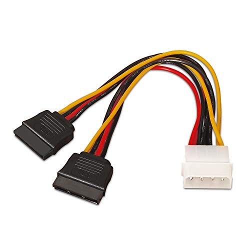Aisens A131 – 0161 – Cavo Sata Alimentazione (Molex 4Pin/M-2 X Sata Femmina, 20 Cm, Colore: Nero
