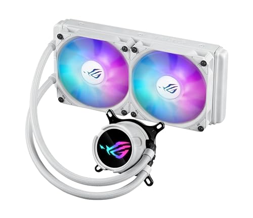 Asus Rog Strix Lc Iii 240 Argb Wht, Dissipatore Di Liquidi Per Cpu All-In-One Con Blocco Dell'Acqua Ruotabile A 360°, Pompa Asetek V2 Di 7A Generazion
