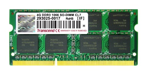 Transcend 4Gb Ddr3 1066Mhz So-Dimm Memoria Ram Cl7 Per Apple Macbook Pro (Pc3-8500)