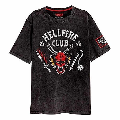 Stranger Things - Hellfire Crest - Maglietta Unisex (L)