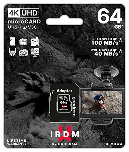 Goodram Scheda Di Memoria Micro Sd Con Adattatore M3Aa, Capacità 64 Gb