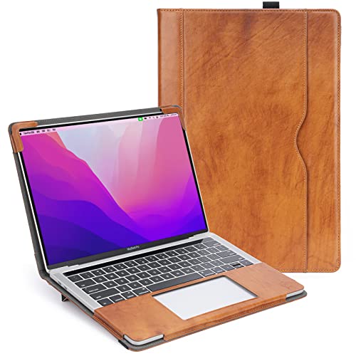 Tytx - Custodia In Vera Pelle Compatibile Con Macbook Air Con Prese D'Aria E Funzione Di Supporto Da 13 Pollici 2021 2020 2019 2018 (A2337 A2179 A1932
