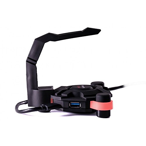 Mars Gaming Mms2 - Hub 4 Usb 3.0, Supporto Per Cavo Mouse, Led Rosso