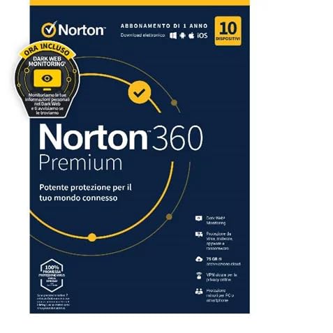 Norton Routers - Wireless - Modems Marca Modello Norton360 Prem 75Gb 1U 10D 12M Box