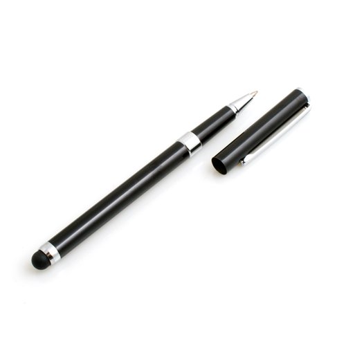 System-S 2 In 1 Penna Stylus Touch Pen Schermo Pennino Capacitivo E Penna A Sfera In Nero Per Smartphone, Tablet Pc, Pda