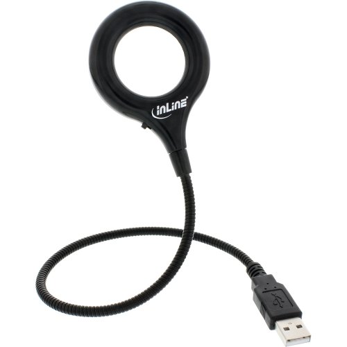 Inline 67541D - Lampada Led Usb 18 Interruttore On/Off, Lente D'Ingrandimento