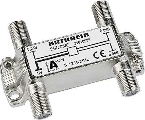 Kathrein Ebc 03/G - Distributore A 3 Vie (Connettore F, 5-1218 Mhz, Adatto Per Il Ritorno E L'Uhf, Per Tv, Cavo), Colore: Argento
