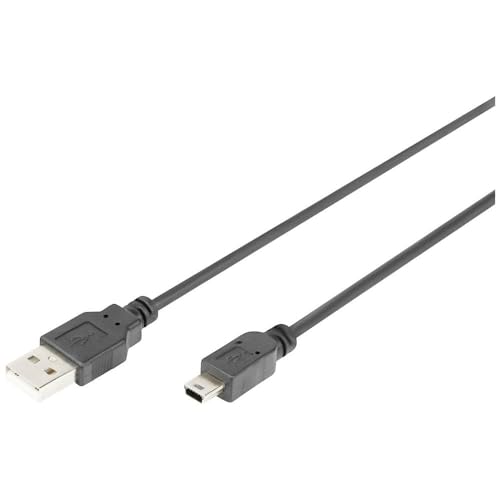 Digitus Cavo Di Collegamento Usb 2.0-3,0 M - Da Usb A (M) A Usb Mini B (5 Pin) (M) - 480 Mbit/S - Blister - Nero