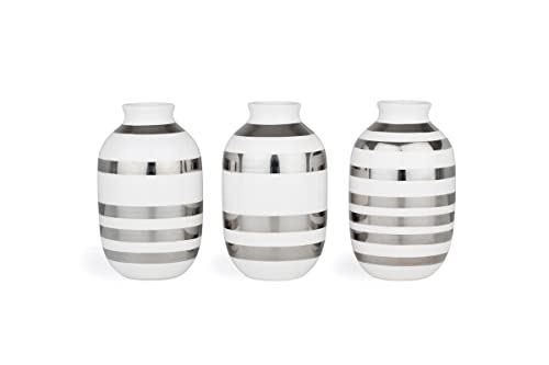 Vasi In Miniatura Kähler 3 Pz Omaggio Per Piccoli Bouquet Design Classico, Metallizzato