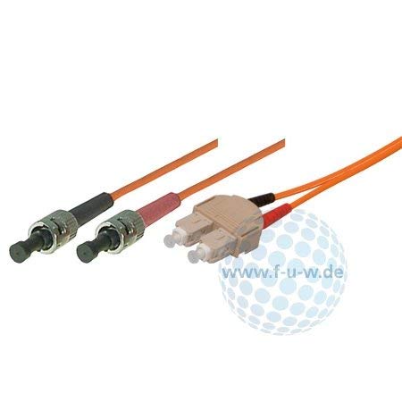Tecline Lwl Patchkabel, 62,5/125 Μm, Om1-Faser, 2X St Stecker/Sc Duplex Stecker, Orange, 10,0 M