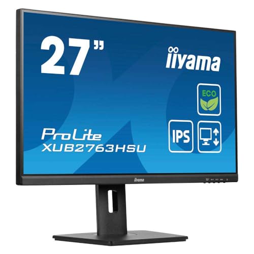 Iiyama Xub2763Hsu-B1 Monitor 27", Ips, 1920X1080/100Hz, 1H1Dp, Has