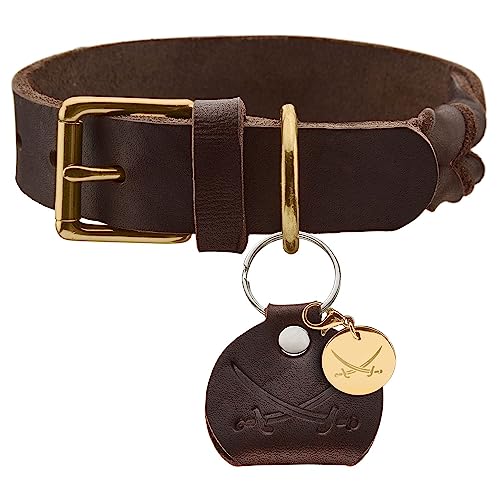 Hunter Sansibar Solid - Collare Per Cani In Pelle Resistente, Maneggevole, Intrecciato, 45 (S-M), Colore: Marrone Scuro