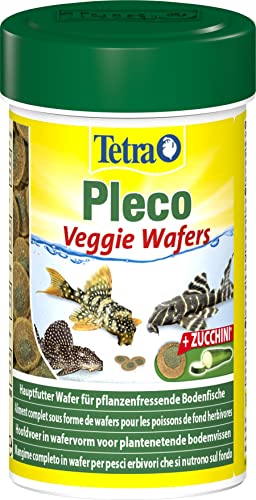 Tetra Pleco Veggie Wafers 100 Ml - Mangime Completo In Wafer Per Un'Alimentazione Ottimale Dei Pesci Erbivori Che Si Nutrono Sul Fondo