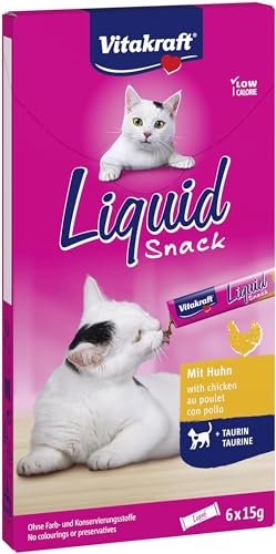 Vitakraft Snack Liquido Per Gatto, Pollo E Taurina, 6 X 15G
