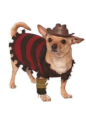 Rubie'S Unisex Adulto Incubo Su Elm Street Freddy Krueger Costume Per Animali Domestici Forniture Per Feste, Multicolore, Collo S 12 Circonferenza 17