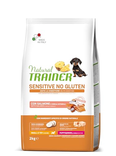 Natural Trainer Sensitive No Gluten Cibo Per Cani Puppy&Junior Con Salmone - 2Kg