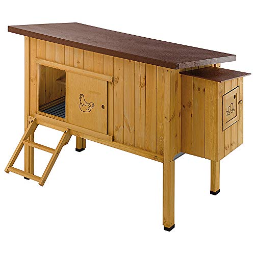Ferplast Pollaio Casetta Per Polli Galline Ovaiole Hen House 30 Da Esterno, In Legno Fsc, Per Circa 6 Galline, Accessori Inclusi