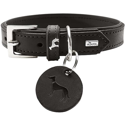 Hunter Collare Larvik, 55 Soft Vera Pelle Di Vacca, Nero/Nero