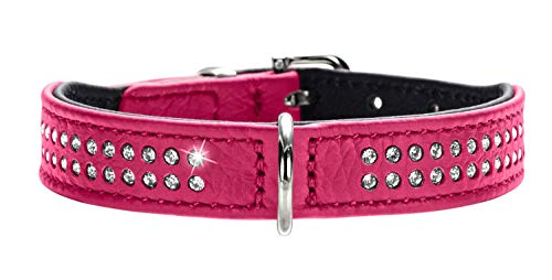 Hunter Collar Diamond Petit Niquelado 27/20 X 24 Cm, X-Small Nappa Rosa/Nero