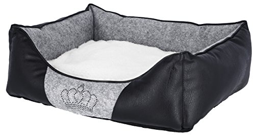 Kerbl 80360 Chiara - Letto A Soffietto Con Strass, 42 X 32 X 18 Cm, Grigio/Nero